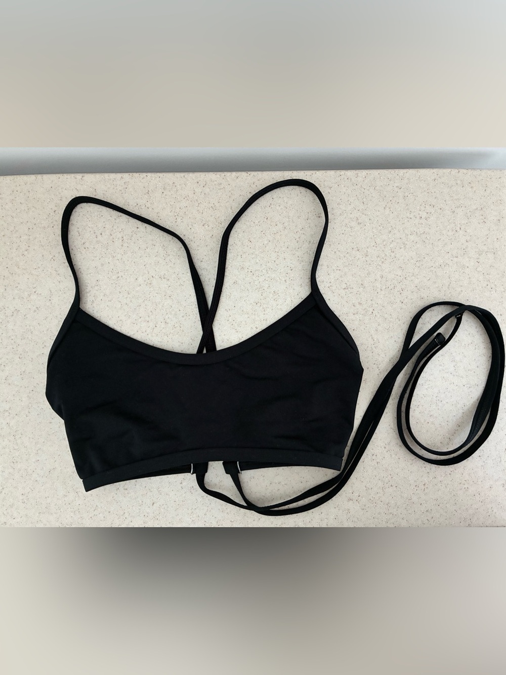 Jolyn Clothing Grayson style Black racer back Sports Bra bathing suit